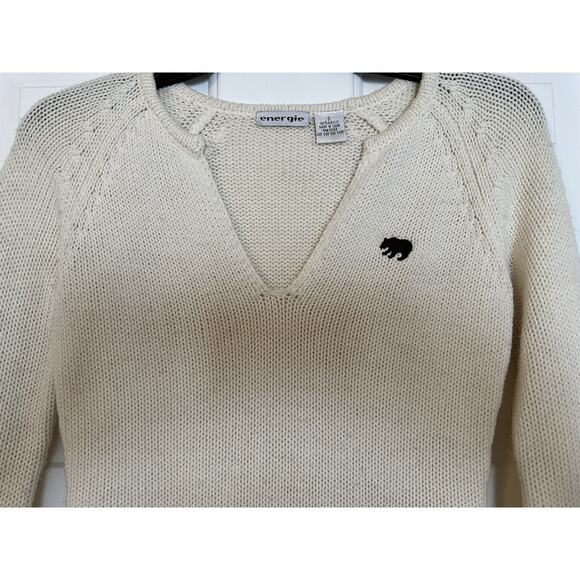 energie V Neck Cream Sweater Size Small Great... top long sleeve SKU 32 - Picture 4 of 10